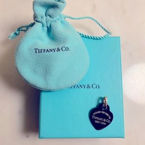 Tiffany & Co. Rare Titanium Black Heart Tag Charm